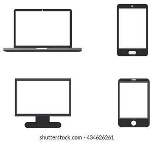 Laptop mobile phone tablet icon 