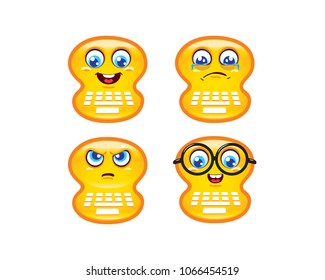 Laptop and mobile smiley expressions