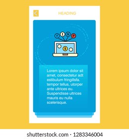 Laptop  mobile vertical banner design design. Vector