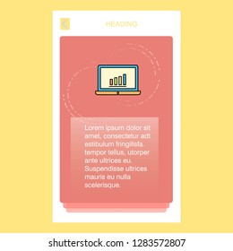 Laptop mobile vertical banner design design. Vector