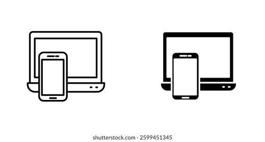 Laptop and Mobileicons for ui. vector illustration