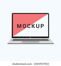 Ilustración vectorial de diseño de maqueta de portátil