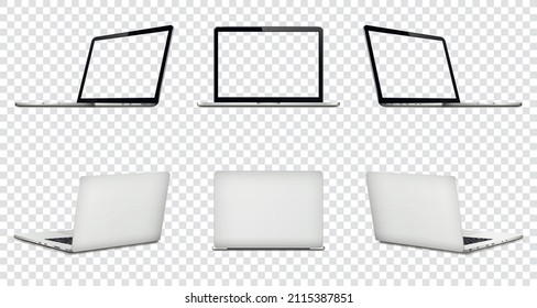 Laptop-Modell mit transparentem Bildschirm, Vorder- und Rückseite