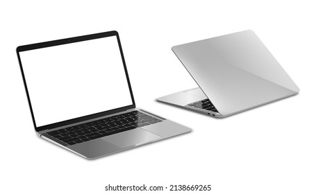 Laptop mock up with transparent screen. Vector illustration