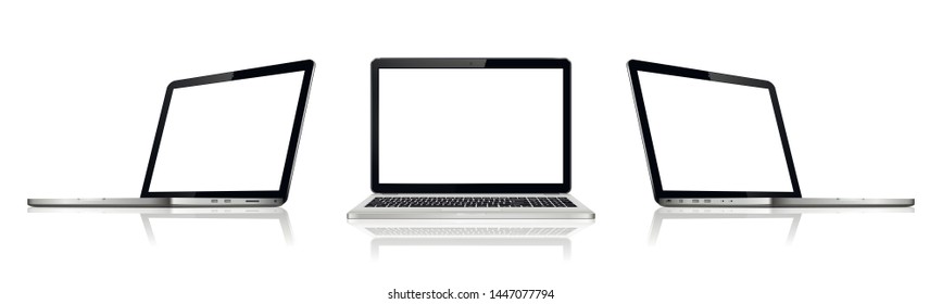 Laptop mock up vector illustration