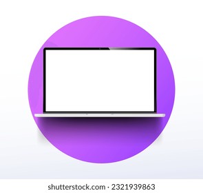 Laptop mockup with blank screen concept. Advertising and electronic commerce. Gadget and device, modern technologies. Portable computer and pc. Vector illustration isolated on white background