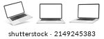 Laptop mockup with blank screen. perspective view of laptop device isolated on white background