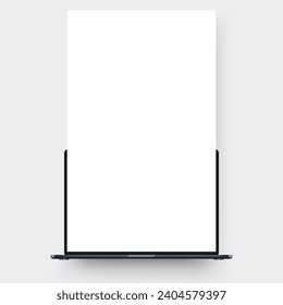 Laptop Mockup With Blank Screen For Showcasing Web-Site Design. Vector Illustration