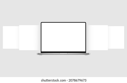 Laptop-Mock mit Leeren Webseiten. Konzept für Screenshots von Websites. Vektorgrafik