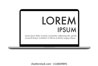 Laptop mockup with copy space on screen for placing advertising screen, poster, wallpaper .isolated on the white background- ready to use mockup laptop model