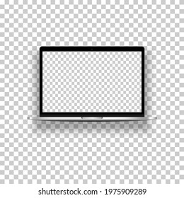 Laptop mockup front view, isolated on transparent background.Vector laptop with transparent screen.