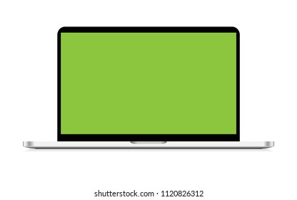 Laptop mockup with green screen for placing advertising screen, poster, wallpaper .isolated on the white background- ready to use mockup laptop model