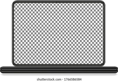 laptop mockup with transparent screen