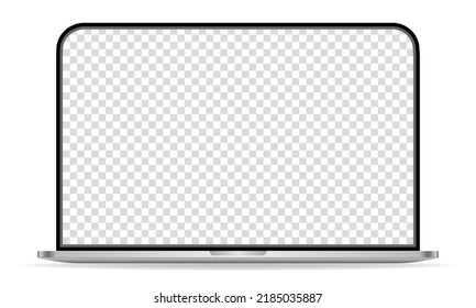 Laptop mockup with transparent screen. Vector illustration