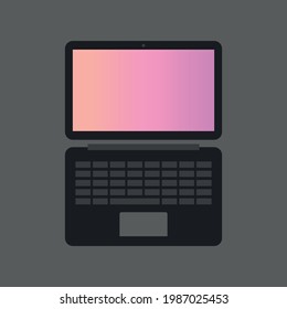 Ilustración de vectores de simulación de portátiles. Ordenador plano. Icono de portátil para sitio web y aplicación