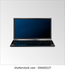 Laptop, modern computer detailed realistic vector illustration.