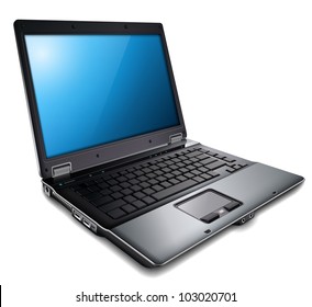 Laptop, modern computer, vector illustration.