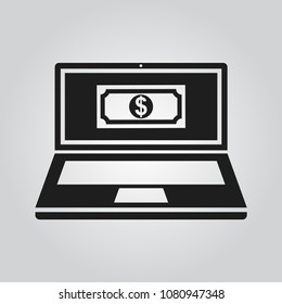laptop with money icon