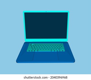 laptop monitor and keyboard with a simple design as a technology tool for office and business work with easy mobility