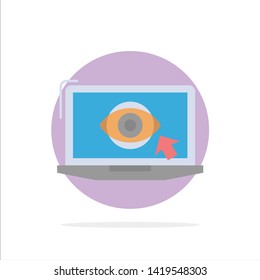 Laptop, Monitor, Lcd, Presentation Abstract Circle Background Flat color Icon