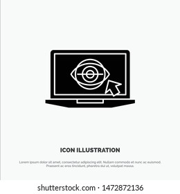 Laptop, Monitor, Lcd, Presentation solid Glyph Icon vector