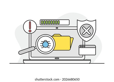 Laptop Monitor as Programmed Machine for Operation Vector Illustration