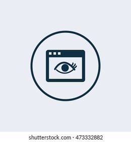 Laptop monitoring icon, Vector illustration.