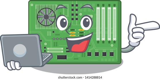 With laptop motherboard isolated with in the characater