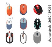 laptop mous vector bundle vector set color