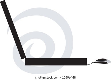 laptop and mouse	