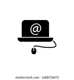 Laptop mouse mail icon. Simple connection sign icons for ui and ux, website or mobile application