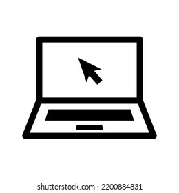 Laptop and Mouse Pointer. Computer operation. User interface. Vector.