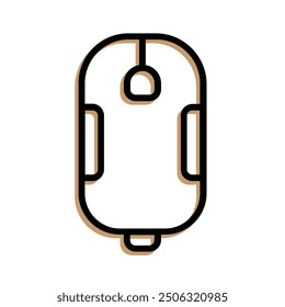 Ratón del ordenador portátil. Icono blanco y negro simple. Estilo del diseño del contorno. Conveniente para hacer publicidad, marca, Web. Plantilla del diseño del Vector