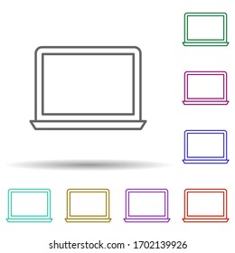 A laptop multi color icon. Simple thin line, outline vector of school icons for ui and ux, website or mobile application