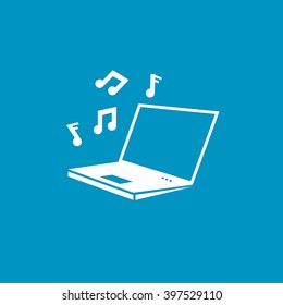 laptop with music notes icon