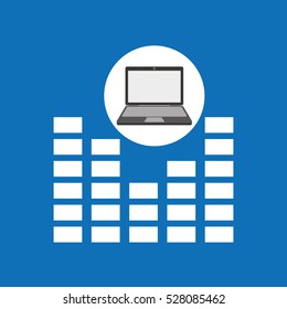 laptop music technology equalizer vector illustration eps 10