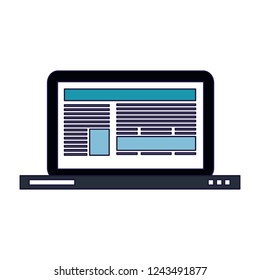 Laptop navigating on internet