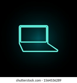 A laptop neon icon. Simple thin line, outline vector of web icons for ui and ux, website or mobile application