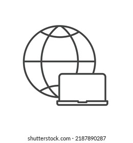 Laptop network connection icons  symbol vector elements for infographic web
