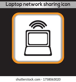 Laptop network sharing icon. vector graphics
