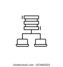 Laptop, networking icon. Simple line, outline vector elements of storage and cloud icons for ui and ux, website or mobile application