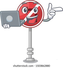 With laptop no left turn on the mascot