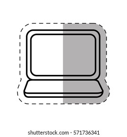 laptop notebok mobile technology thin line vector illustration eps 10