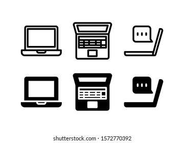Laptop Notebook 48 Pixel Outline Glyph Icon Vector
