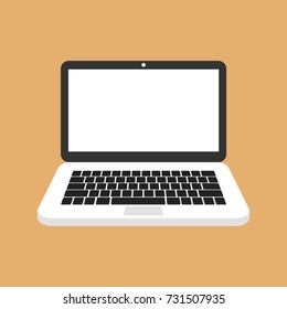 Laptop or notebook computer flat icon. Vector illustration.
