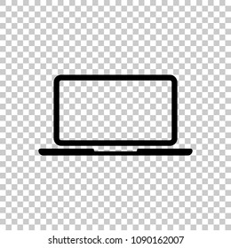 Laptop or notebook computer icon. On transparent background.