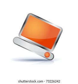 Laptop (notebook) computer icon on white