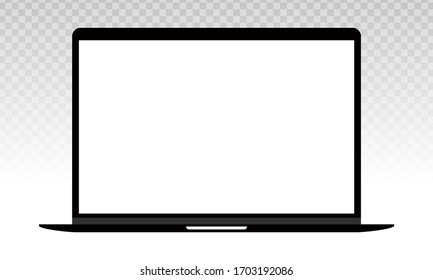 Laptop Or Notebook Computer Vector Flat Icon On A Transparent Background.