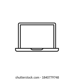 dispositivo portátil o portátil un único icono aislado con estilo de línea o contorno