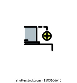 Laptop, notebook, device icon vector. Flat icon illustration   